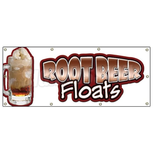 Signmission ROOT BEER FLOATS BANNER SIGN rootbeer float mug signs cold drinks B-96 Root Beer Floats - main